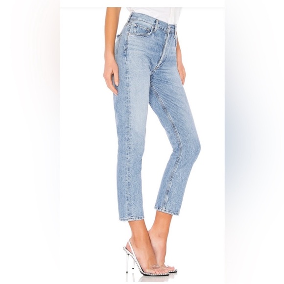 Agolde Riley High Rise Straight Crop Jeans - Picture 2 of 15